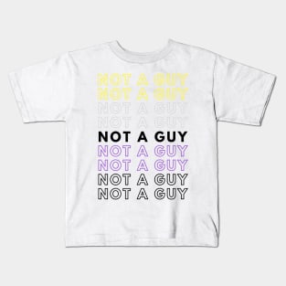 Not A Guy | Nonbinary Pride Gift | Christmas Present for Enby Kids T-Shirt